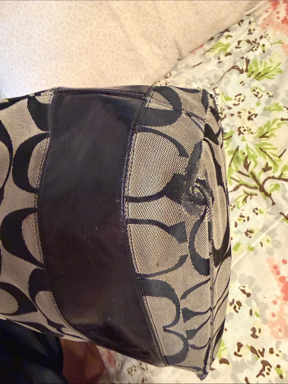Coach Black and Taupe Signature Canvas Tote